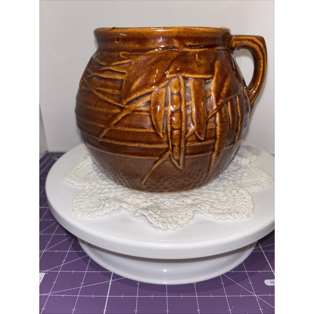 Vintage McCoy Pottery Co. Brown Glazed Bean Pot no Lid